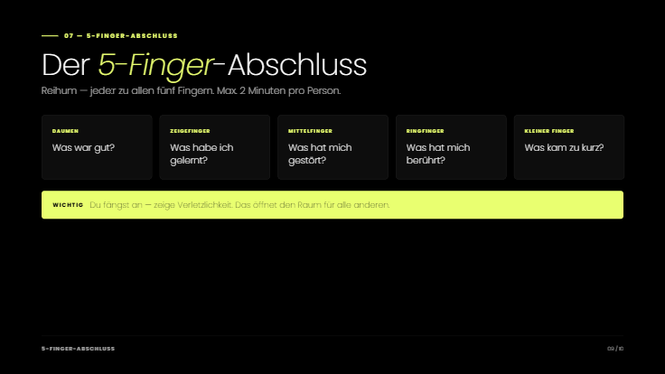 Folie: 5-Finger-Abschluss